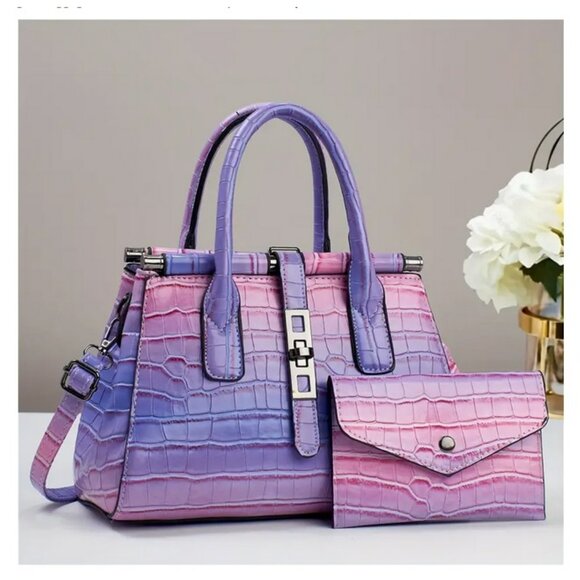 Handbags - NWT Gradient Purple Pink Handbag Purse Shoulder Strap Crossbody Versatile Gatory